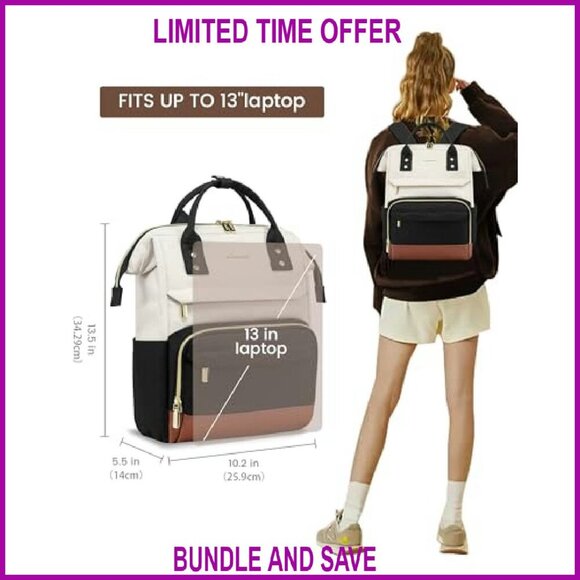 Lightweight Mini Backpack with Laptop Compartment, 14 Pockets for Travel Work main image 7